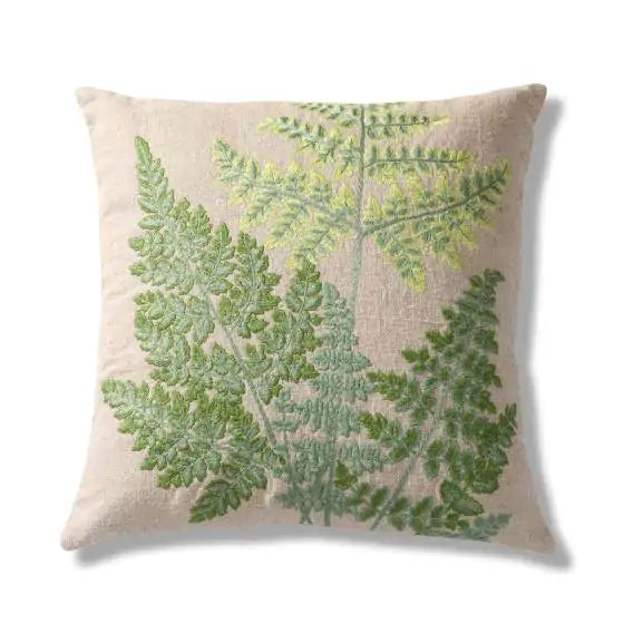 Botanica Fern Linen Natural Green Cushion Cover