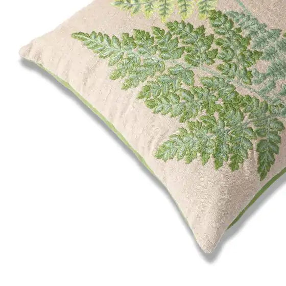 Botanica Fern Linen Natural Green Cushion Cover