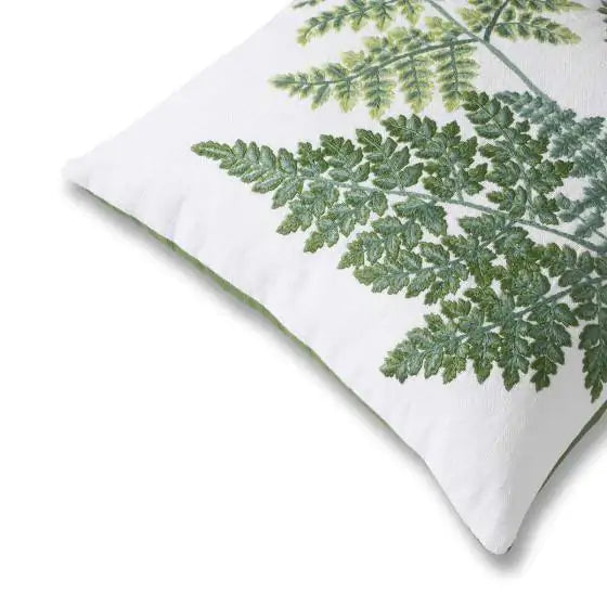 Botanica Fern Linen Ivory Green Flora Cushion Cover