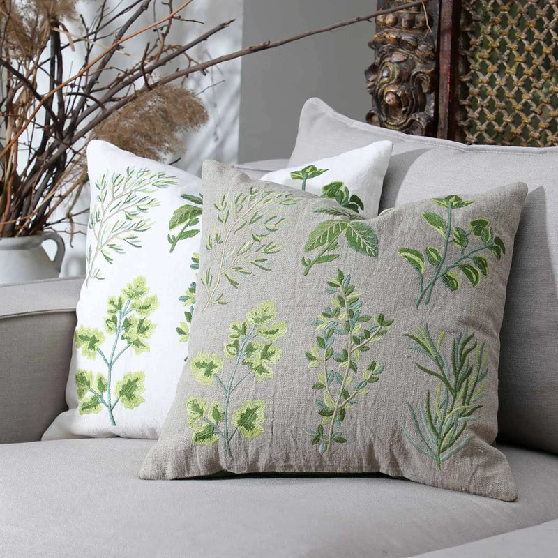 Botanica 6 Linen Natural Green Cushion Cover