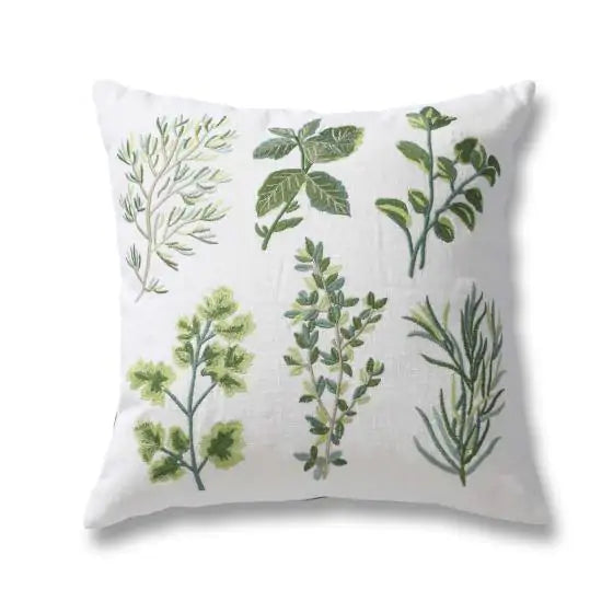 Botanica 6 Line Ivory Green Flora Cushion Cover