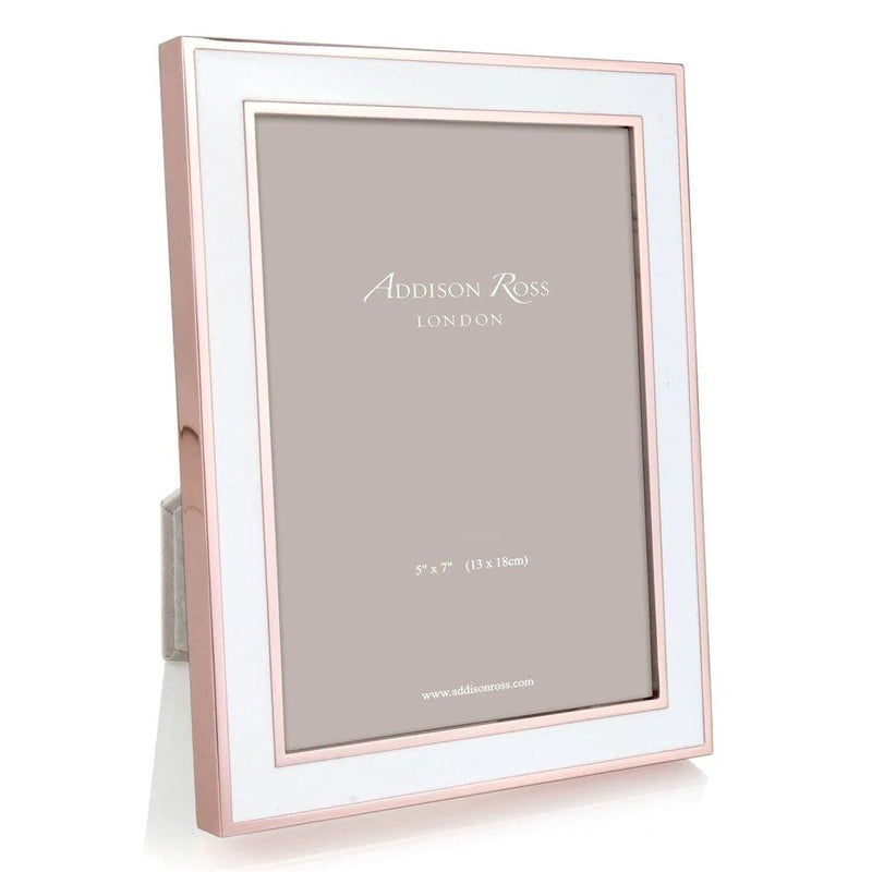 White Enamel & Rose Gold Frame